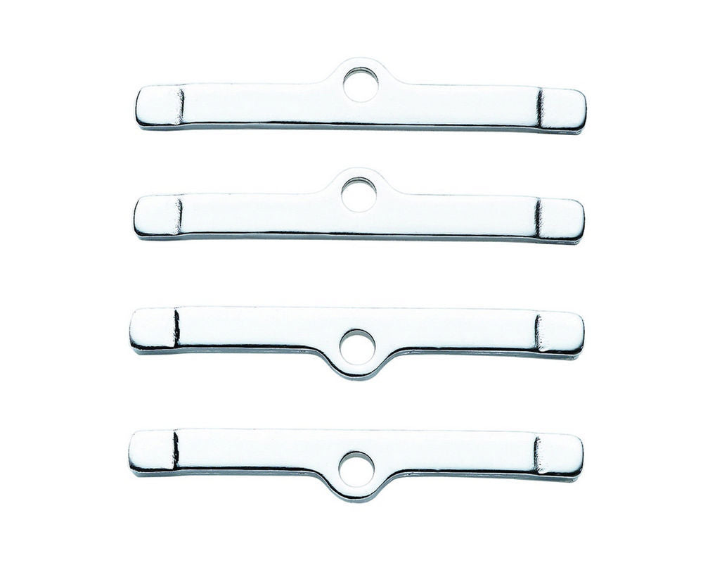 Valve Cover Hold Down Tabs - Competition Long - Steel - Chrome - Universal - Set of 4