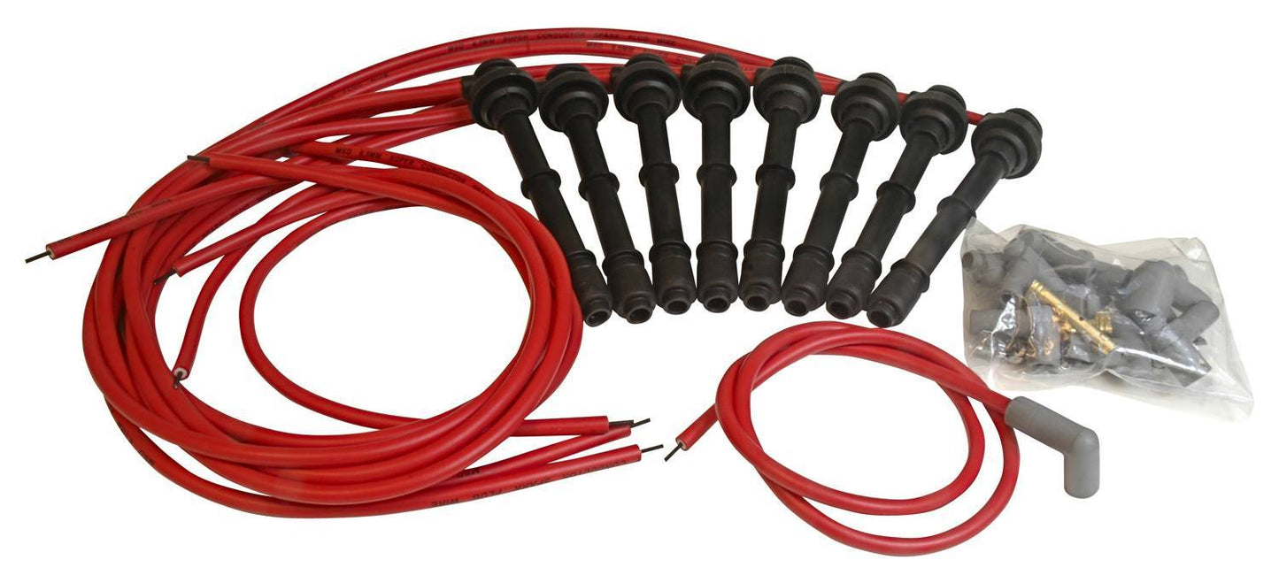 Spark Plug Wire Set - Super Conductor - Spiral Core - 8.5 mm - Red - Factory Style Boots / Terminals - Cut to Fit - DOHC - Ford Modular - Kit