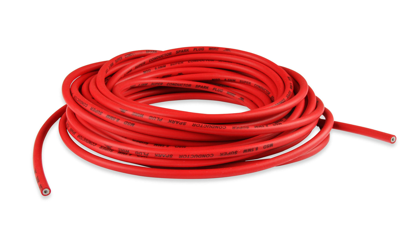 Spark Plug Wire - Super Conductor - Spiral Core - 8.5 mm - 50 ft - Silicone - Red - Each