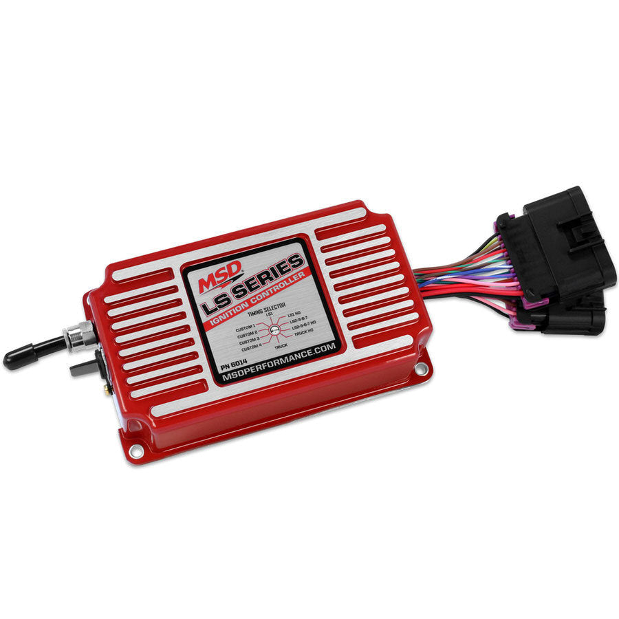 Ignition Box - LS Series - Digital - CD Ignition - 2-Step Rev Limit - Programmable Timing Curves - Step Retard - GM LS-Series - Red - Each