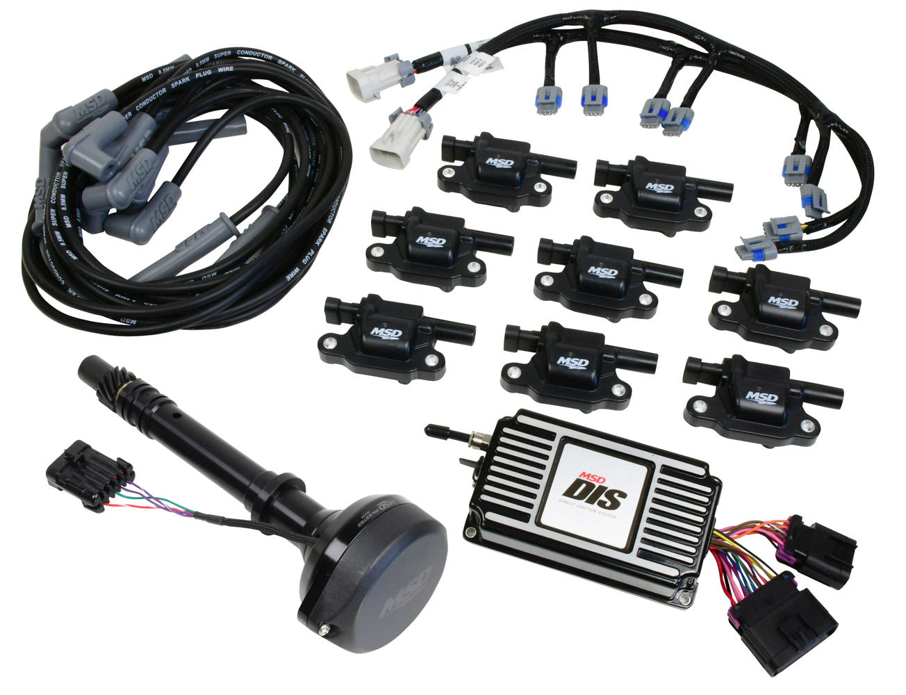 Ignition System - Control Box / Coil Harness / Distributor / Ignition Coils / Spark Plug Wires - Chevy V8 - Kit