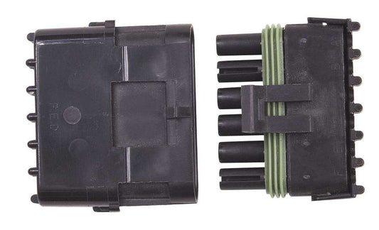 Electrical Connector - Weathertight Sealed Connector - 6 Pin - Plastic - Black - Each