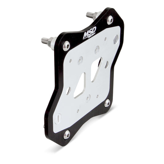 Ignition Coil Bracket - Coil Pack Style - Hardware Included - Aluminum - Black / Clear Anodized - MSD Blaster / HVC II Coils - Each