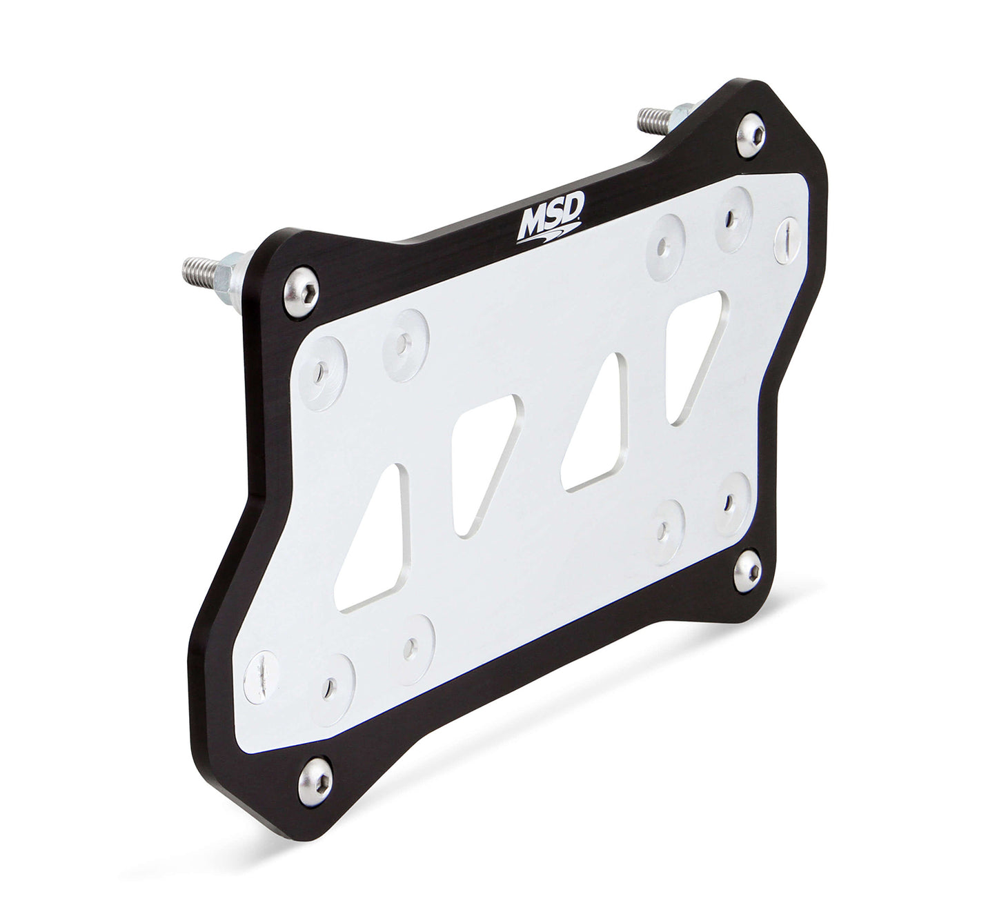 Ignition Box Bracket - Aluminum - Black / Clear Anodized - MSD Ignition Boxes - Kit