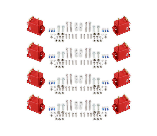 Ignition Coil Pack - Pro CDI 600 - Square - 0.064 ohm - Male HEI - 50000V - Red - GM LS-Series - Set of 8