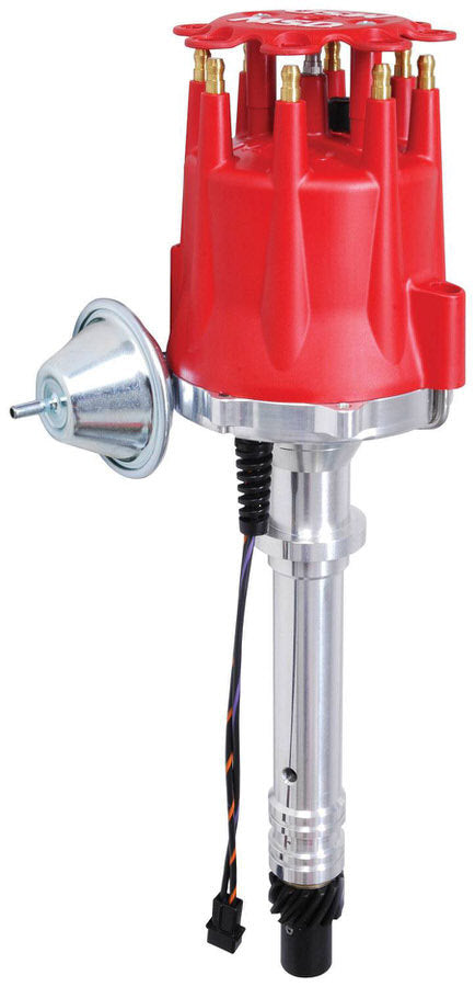 Distributor - Pro-Billet - Street - Magnetic Pickup - Vacuum Advance - HEI Style Terminal - Red - Chevy V8 - Each