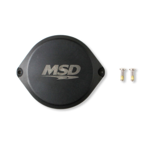 Distributor Cap - Blank - Screw Down - Non-Vented - Plastic - Black - MSD Dual Sync Distributors - Each