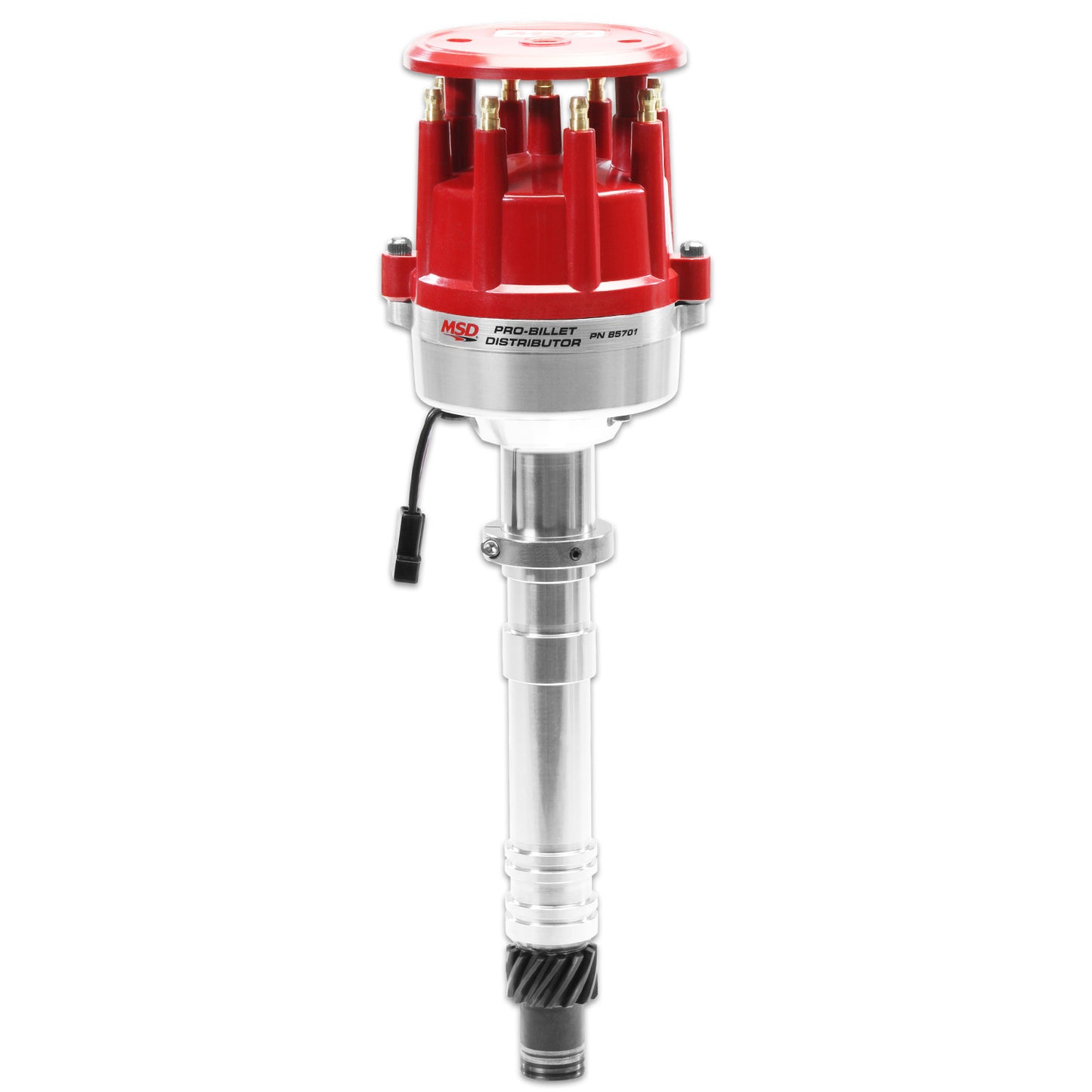 Distributor - Pro-Billet - Magnetic Pickup - Mechanical Advance - HEI Style Terminal - Red - MSD 6 / 7 / 8 / 10 Series Ignition - Small Block Chevy - Each