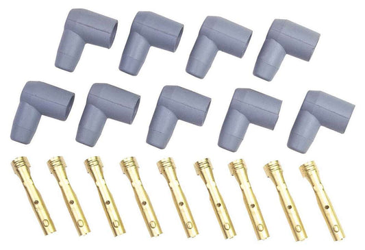 Boot / Terminal Kit - Distributor / Coil - 8.5 mm - Gray - 90 Degree - Socket Style - Set of 9