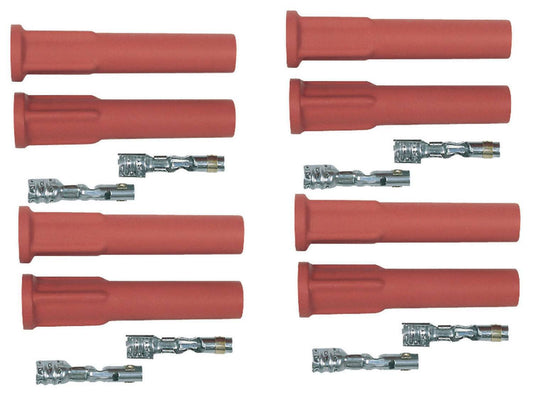 Boot / Terminal Kit - Pro Race - Spark Plug - 8.5 mm - Red - Straight - Set of 8