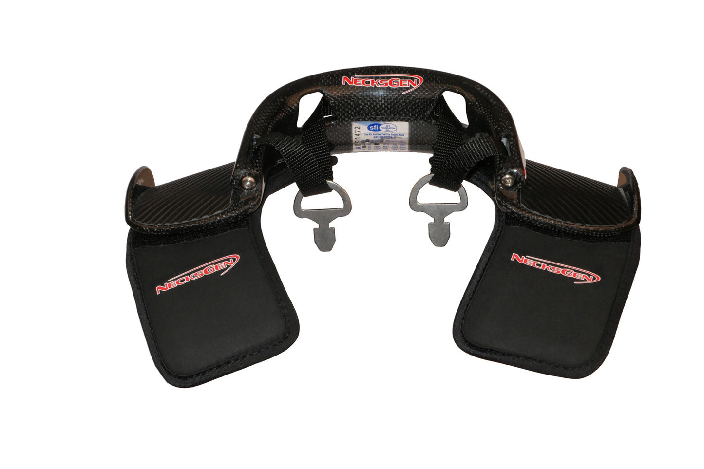 Head and Neck Support - REV2 Carbon - SFI 38.1 - Carbon Fiber - Medium - 3 in Harness - Kit