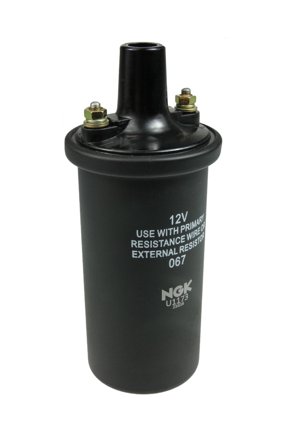 Ignition Coil - Oil Filled Canister - OE Specs - 2 Male Threaded Terminal - 12 VDC - Standard Ignition - Black - Each