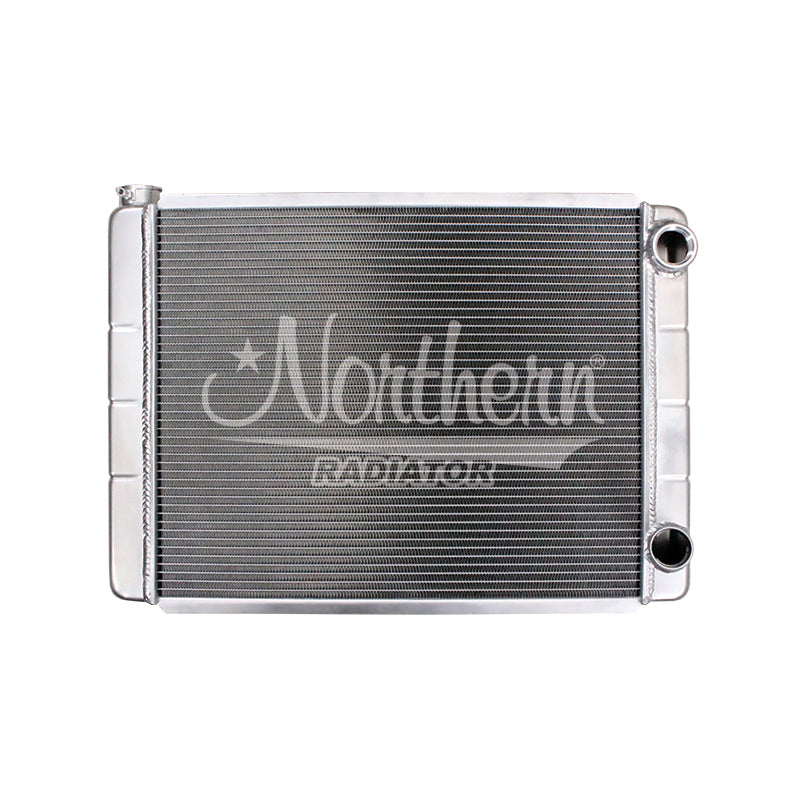 Radiator - Race Pro - 28 in W x 19 in H x 3.125 in D - Dual Pass - Passenger Side Inlet - Passenger Side Outlet - Aluminum - Natural - Each