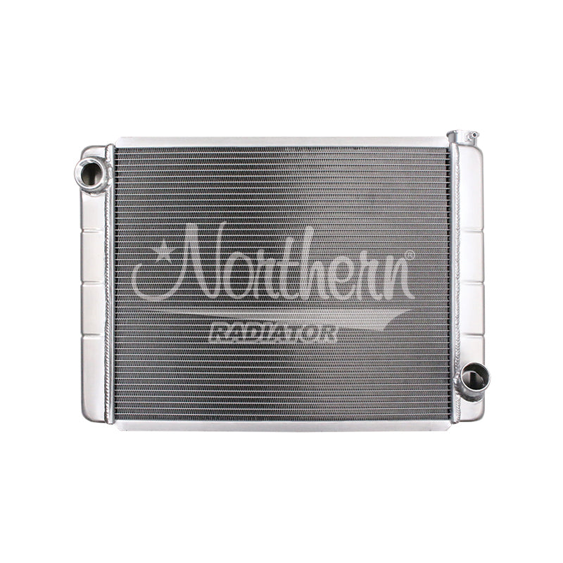Radiator - Race Pro - 28 in W x 19 in H x 3.125 in D - Single Pass - Driver Side Inlet - Passenger Side Outlet - Aluminum - Natural - Each