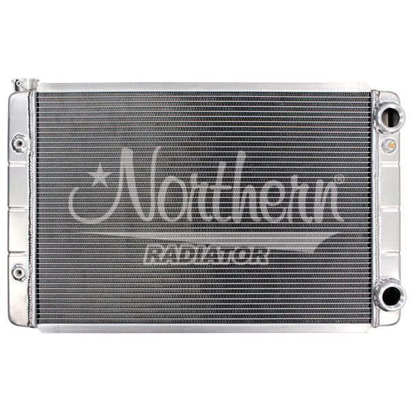 Radiator - Dual Pass - 31 in W x 19 in H x 3.125 in D - Passenger Side Inlet / Outlet - Aluminum - Natural - Automatic - GM - Each