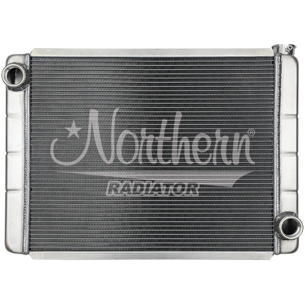 Radiator - Dual Pass - 28 in W x 19 in H x 3.125 in D - Passenger Side Inlet / Outlet - Aluminum - Natural - GM - Each