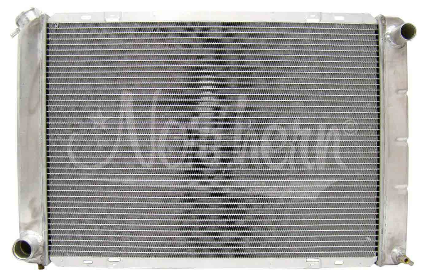 Radiator - 29 in W x 18.875 in H x 3.125 in D - Passenger Side Inlet - Driver Side Outlet - Aluminum - Natural - Manual - Ford Mustang 1980-93 - Each