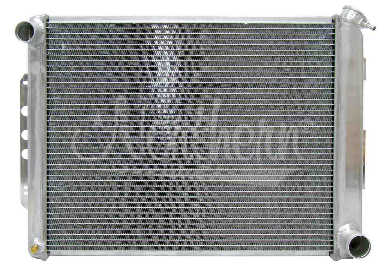 Radiator - 25.875 in W x 18.5 in H x 3.125 in D - Passenger Side Inlet - Driver Side Outlet - Aluminum - Natural - Manual - GM F-Body 1967-69 - Each