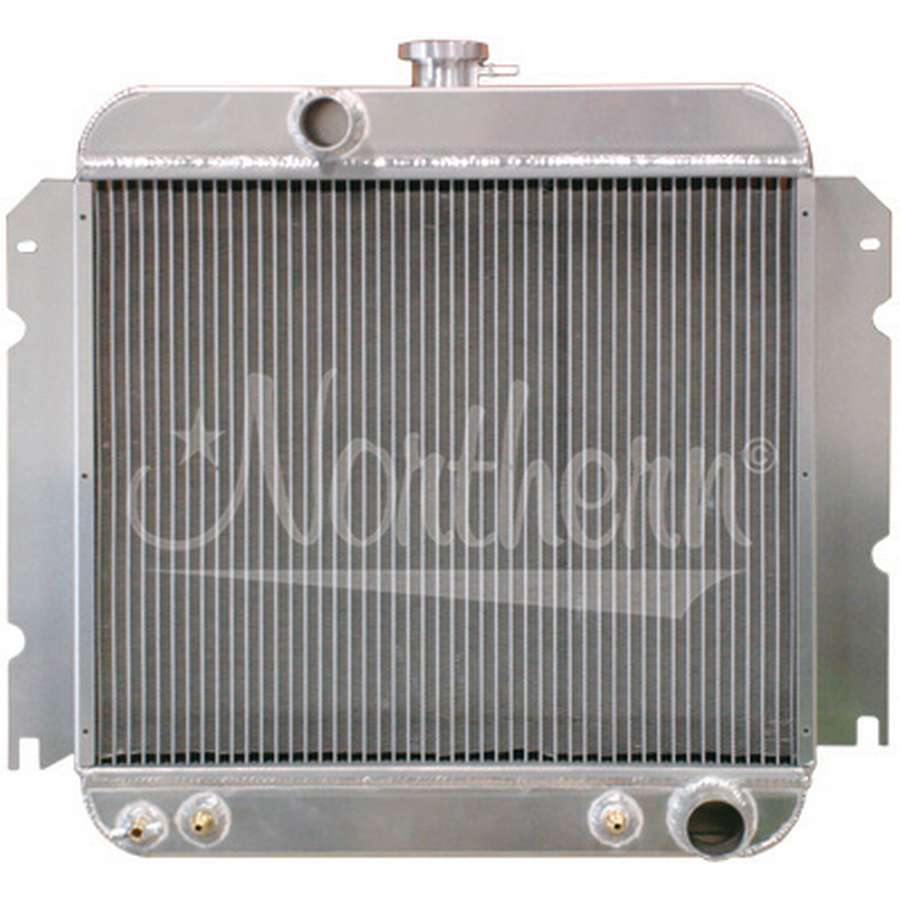 Radiator - 21.75 in W x 21.75 in H - 3.25 in D - Single Pass - Driver Side Inlet - Passenger Side Outlet - Application Specific - Aluminum - Natural - Each
