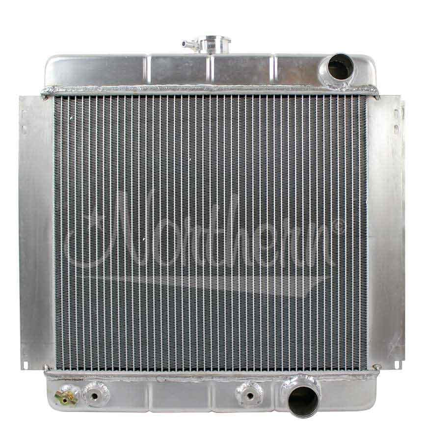 Radiator - 19.75 W x 21.875 H x 2.5 D in - Passenger Side Inlet - Passenger Side Outlet - Aluminum - Natural - Ford 1964-73 - Each
