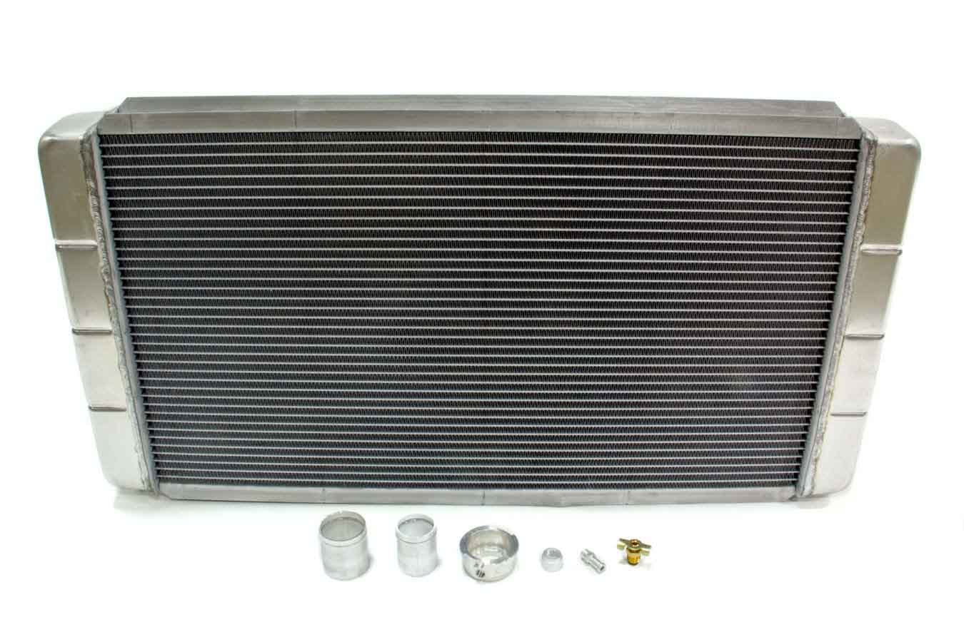 Radiator - 30.875 in W x 16.5 in H x 3.125 in D - Weld-On Side Inlet - Weld-On Side Outlet - Aluminum - Natural - Each