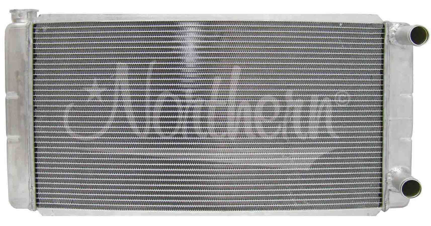Radiator - 31 W x 16.375 H x 3.125 D in - Passenger Side Inlet - Passenger Side Outlet - Aluminum - Natural - GM - Each