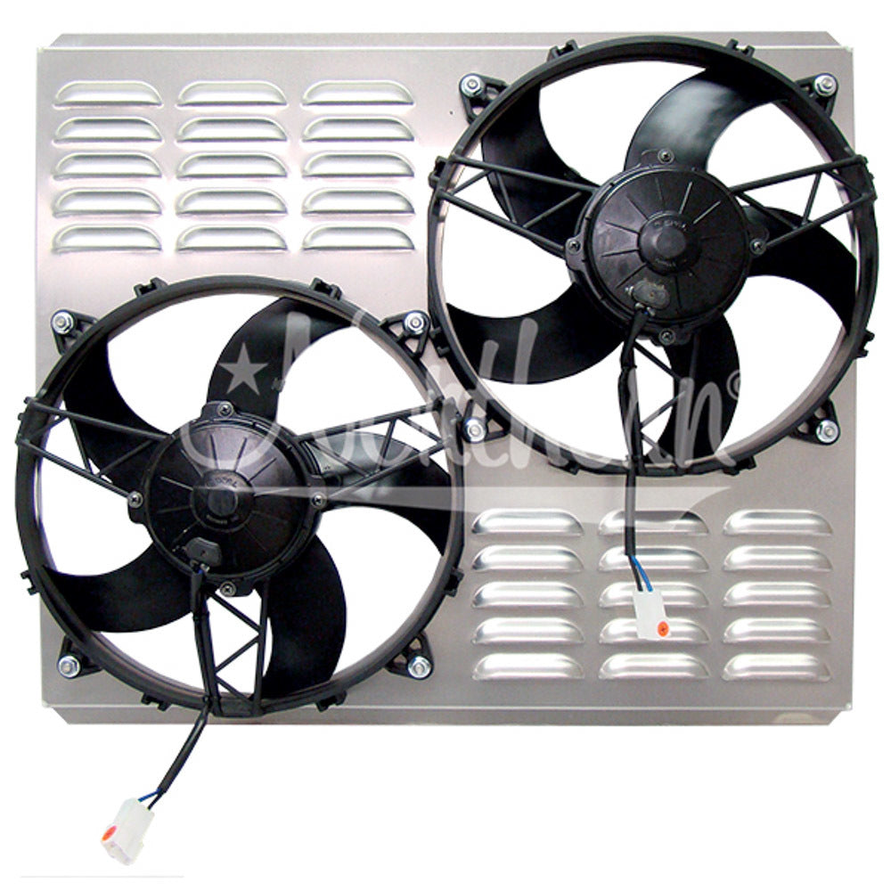Electric Cooling Fan - Dual - 11 in Fans - 12V - 18-1/8 x 22-3/8 x 4-3/8 in Shroud - Kit