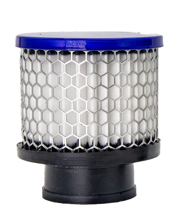 Breather - Clamp-On - Round - 1.5 in OD Tube - Reusable - Aluminum - Blue Powder Coat - Each