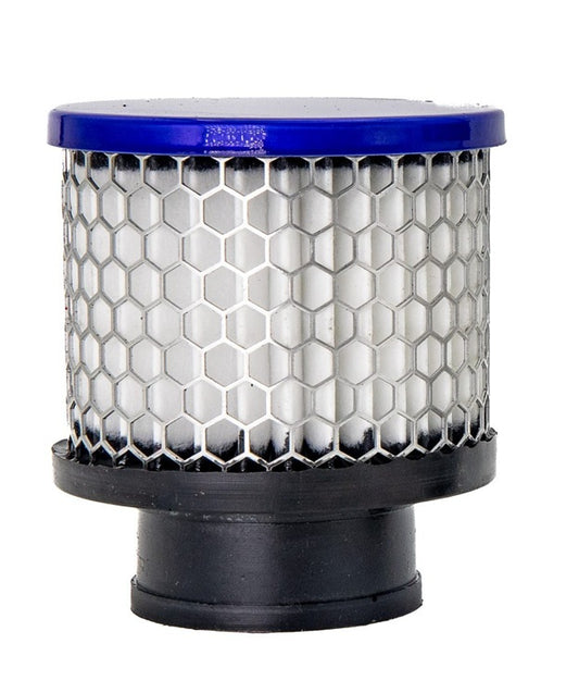 Breather - Clamp-On - Round - 1.5 in OD Tube - Reusable - Aluminum - Blue Powder Coat - Each