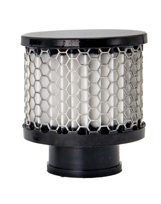 Breather - Clamp-On - Round - 1.5 in OD Tube - Reusable - Aluminum - Black Powder Coat - Each