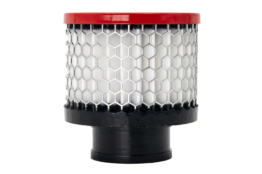 Breather - Clamp-On - Round - 1.5 in OD Tube - Reusable - Aluminum - Red Powder Coat - Each