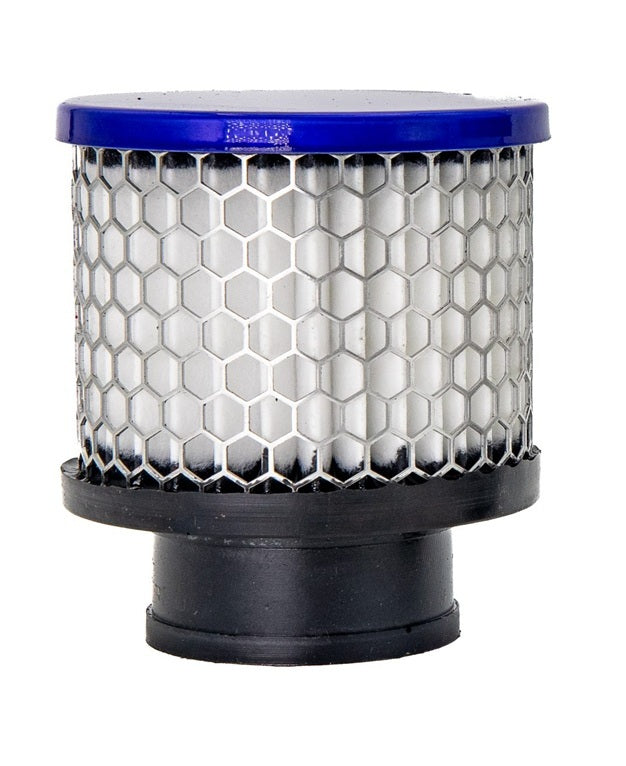 Breather - Clamp-On - Round - 1.38 in OD Tube - Reusable - Aluminum - Blue Powder Coat - Each