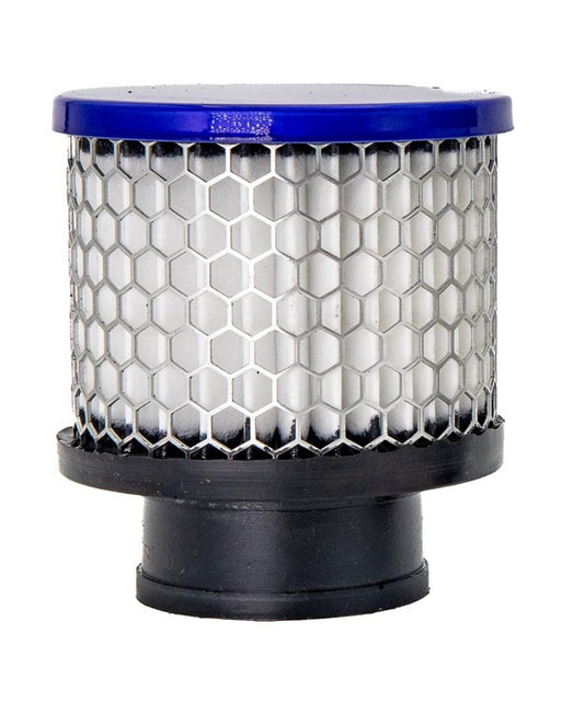 Breather - Clamp-On - Round - 1.38 in OD Tube - Reusable - Aluminum - Blue Powder Coat - Each
