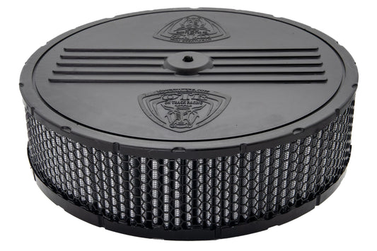 Air Filter Element - Round - 10 in Diameter - 2.5 in Tall - Wire Mesh Included - Paper - Gray - Holley Dominator - Each