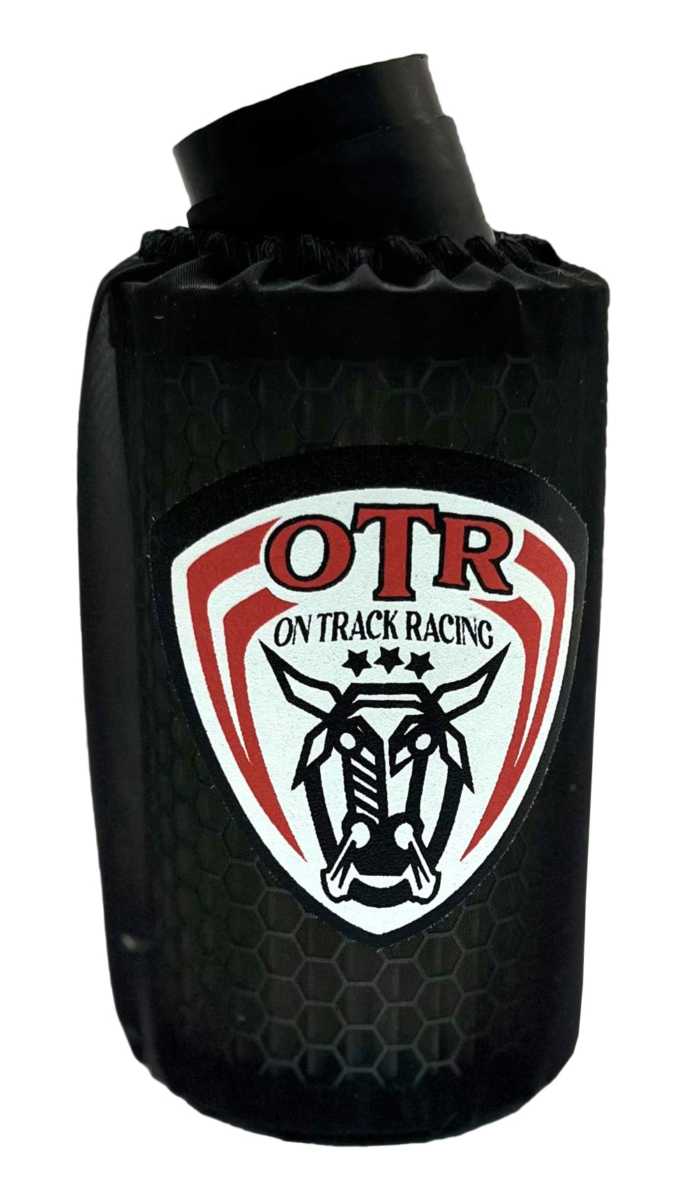 Air Filter Wrap - Round - 3 in Diameter - 4 in Tall - OTR Logo - Polyester - Black - Each