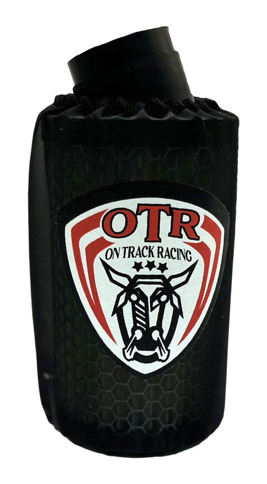 Air Filter Wrap - Round - 3 in Diameter - 5 in Tall - OTR Logo - Polyester - Black - Each