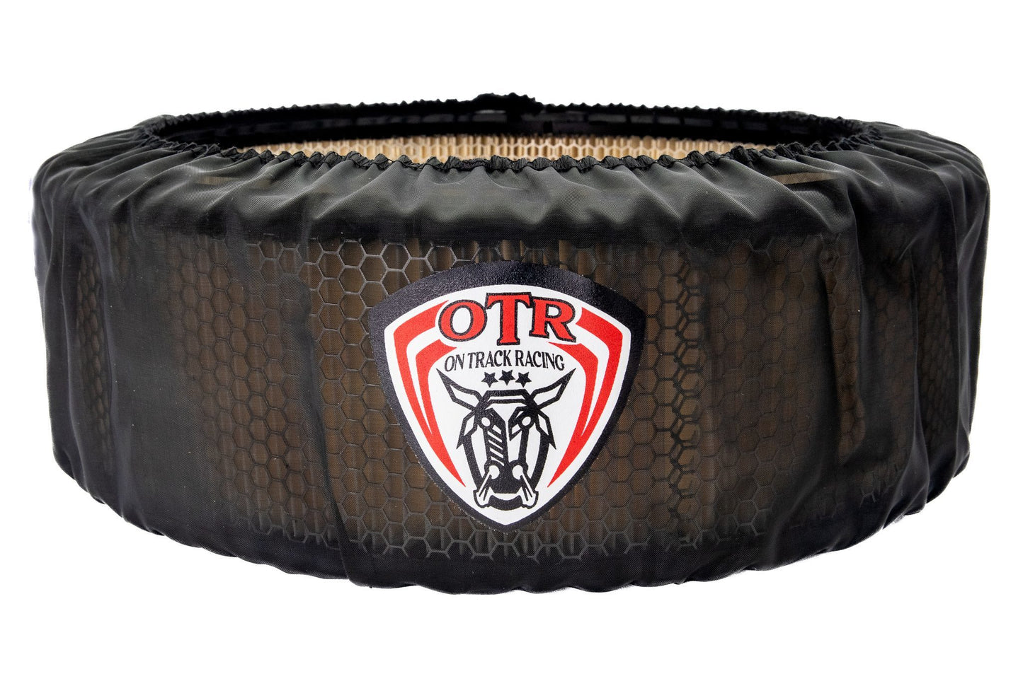Air Filter Wrap - Round - 14 in Diameter - 4 in Tall - OTR Logo - Polyester - Black - Each