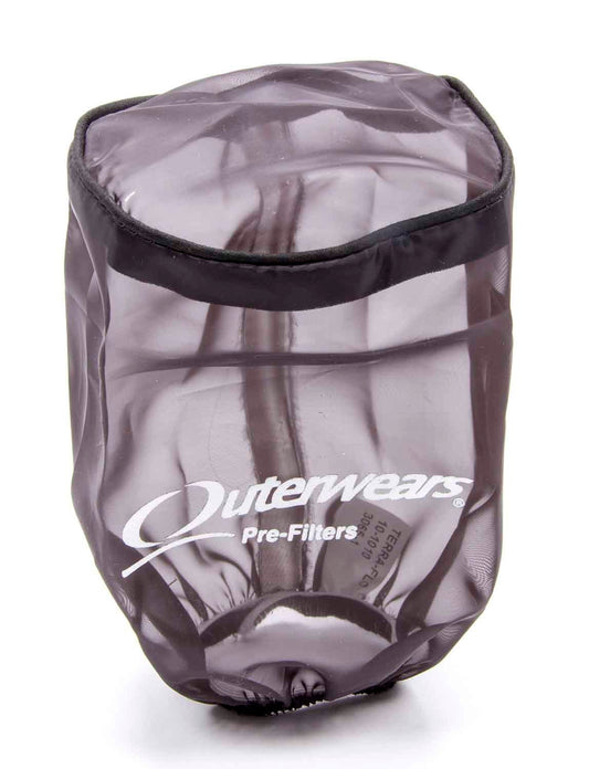 Air Filter Wrap - Pre Filter - Round - 3.5 in Diameter - 6 in Tall - Top - Outerwears Logo - Polyester - Black - Each