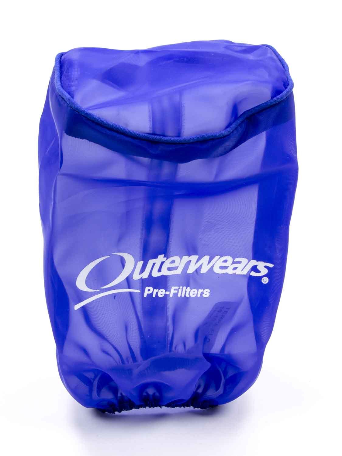 Air Filter Wrap - Pre Filter - Round - 3.5 in Diameter - 6 in Tall - Top - Outerwears Logo - Polyester - Blue - Each