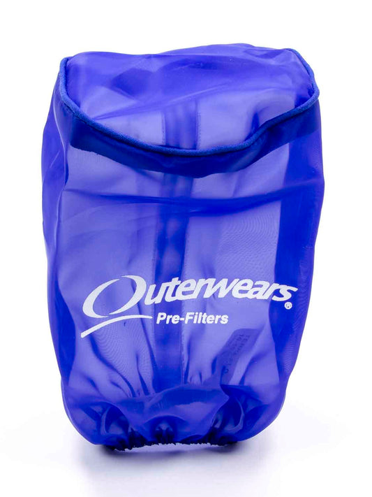 Air Filter Wrap - Pre Filter - Round - 3.5 in Diameter - 6 in Tall - Top - Outerwears Logo - Polyester - Blue - Each