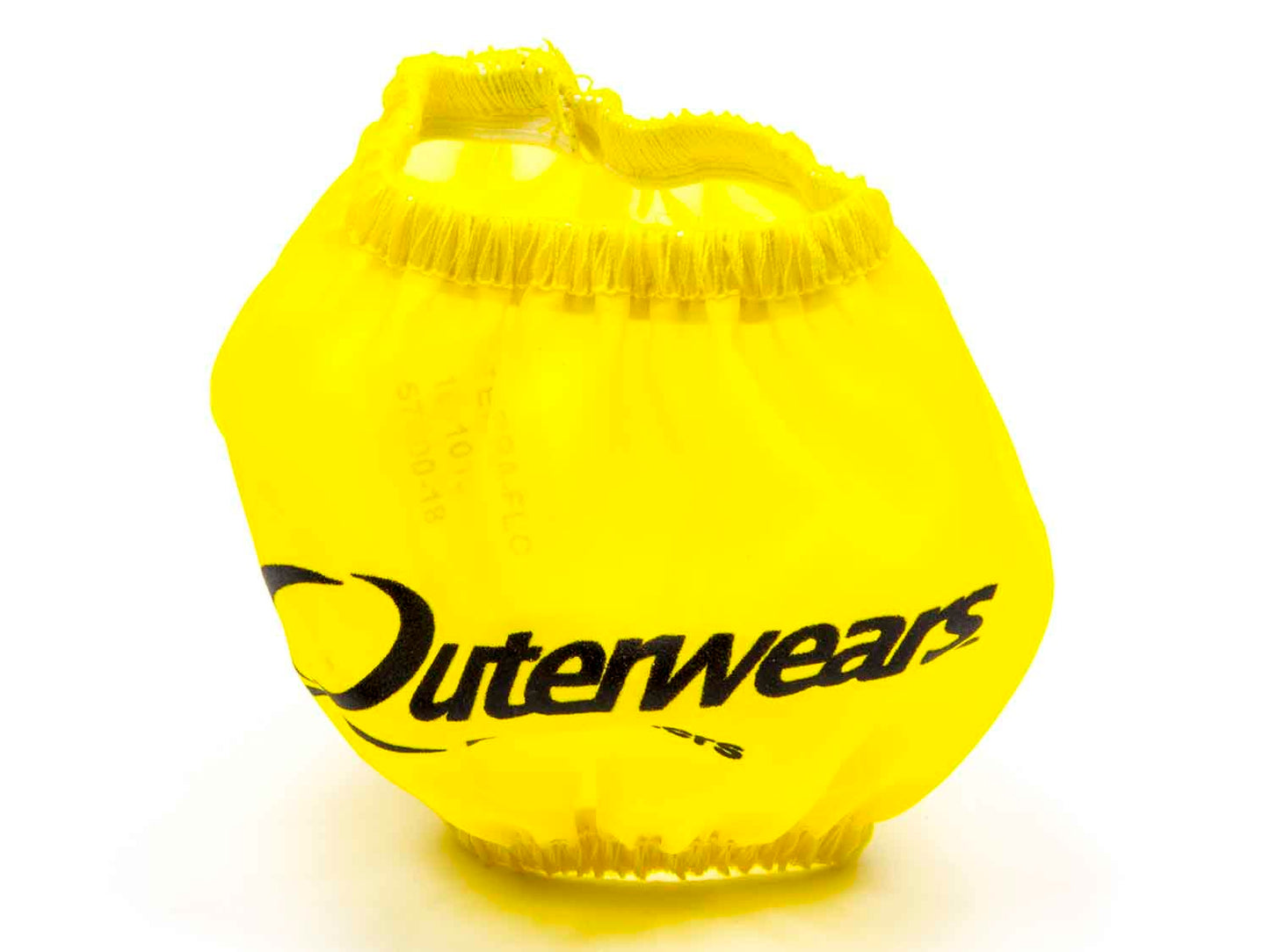Breather Wrap - Pre Filter - Round - 3 in Diameter - 2.5 in Tall - Outerwears Logo - Polyester - Yellow - Each
