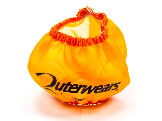 Breather Wrap - Pre Filter - Round - 3 in Diameter - 2.5 in Tall - Outerwears Logo - Polyester - Orange - Shielded Breathers - Each