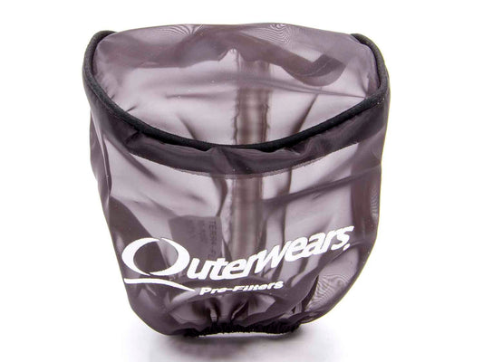 Air Filter Wrap - Pre Filter - Round - 3.5 in Diameter - 4 in Tall - Top - Outerwears Logo - Polyester - Black - Each