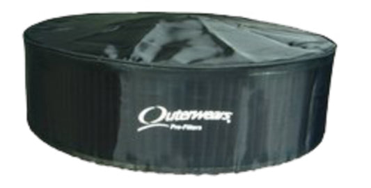 Air Filter Wrap - Pre Filter - Round - 11 in Diameter - 6 in Tall - Outerwears Logo - Polyester - Black - Each