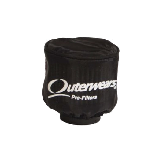 Air Filter Wrap - Pre Filter - Round - 3.5 in Diameter - 6 in Tall - Water Repellent - Outerwears Logo - Polyester - Black - Each