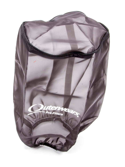 Air Filter Wrap - Pre Filter - 6 in OD Base - 5 in OD Top - 9 in Tall - Top - Water Repellent - Polyester - Black - Each