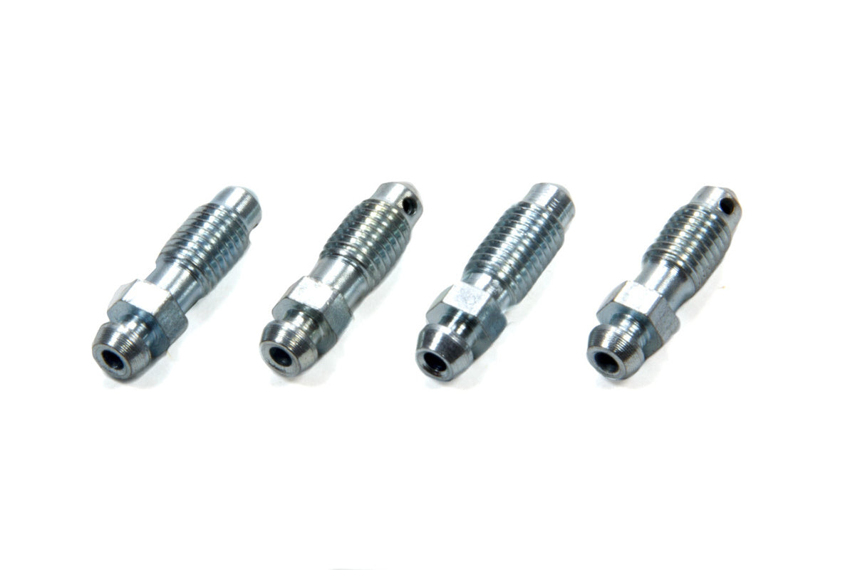 Bleeder Screws - 1/4-28 in Thread - 1-1/8 in Long - Steel - Natural - Set of 4