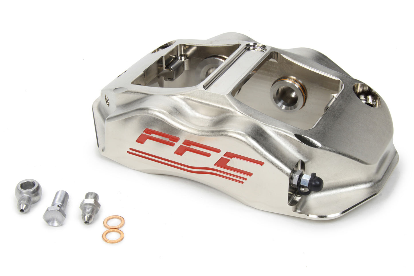 Brake Caliper - ZR94 - Driver Side - Leading - 4 Piston - Aluminum - Nickel Plated - 12.716 in OD - 1.250 in Thick Rotor - 7.00 in Radial Mount - Each