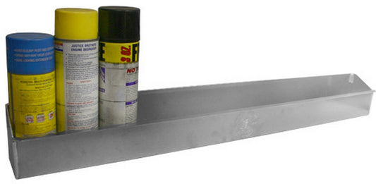 Aerosol Can Holder - 32.5 in Long - 2.75 in Deep - 12 Can Capacity - Aluminum - Natural - Each