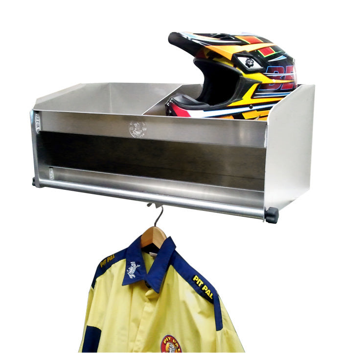 Helmet Shelf - 2 Bay - 28.5 in Long - 12 in Tall - 15 in Deep - Front Tube - Aluminum - Natural - Each